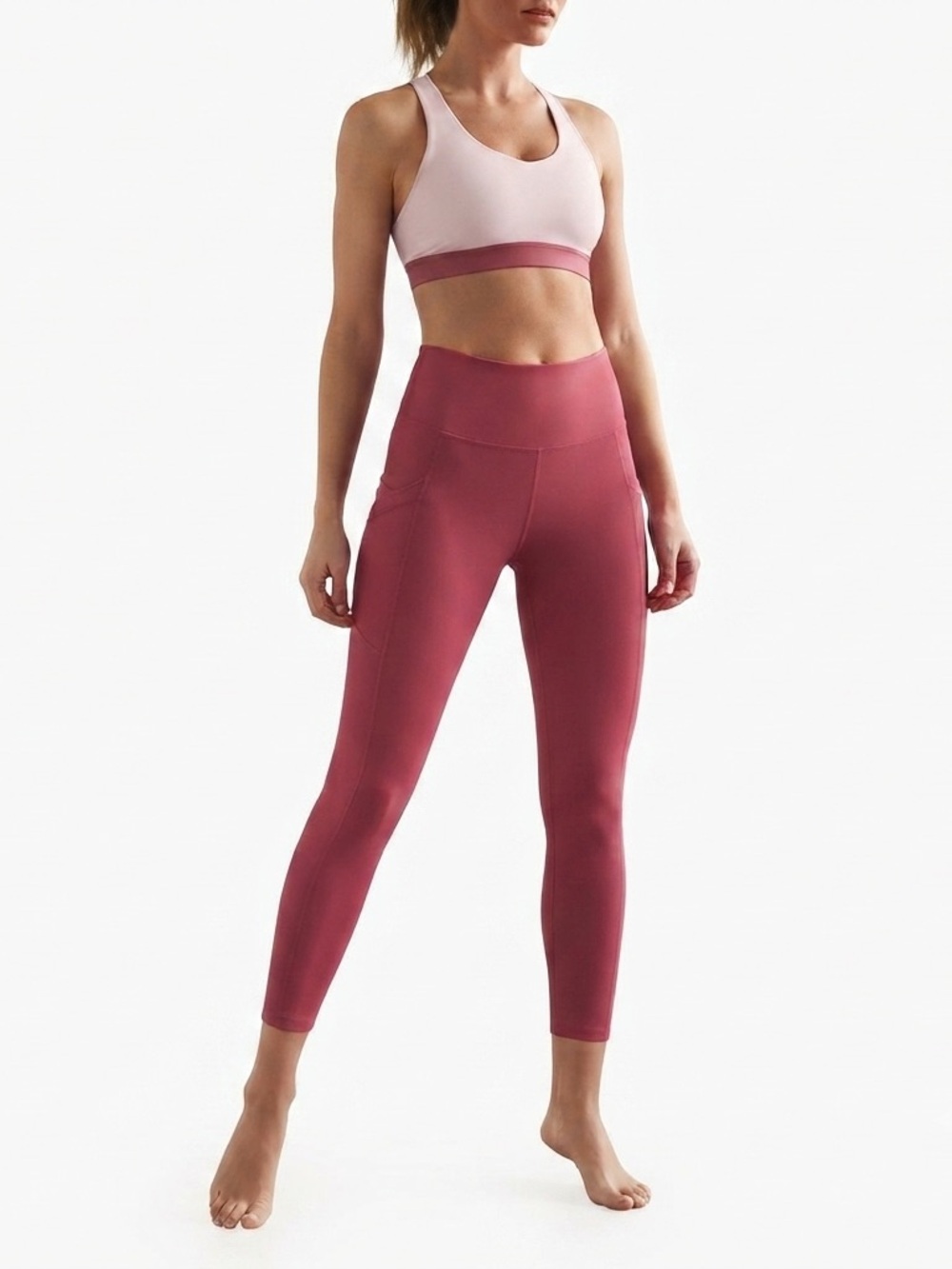 Sweaty Betty Power Sculpt High-Waisted 7/8 Legging Tayberry Pink Sz L Pocket